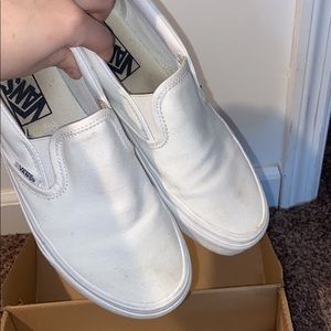 White slip on Vans